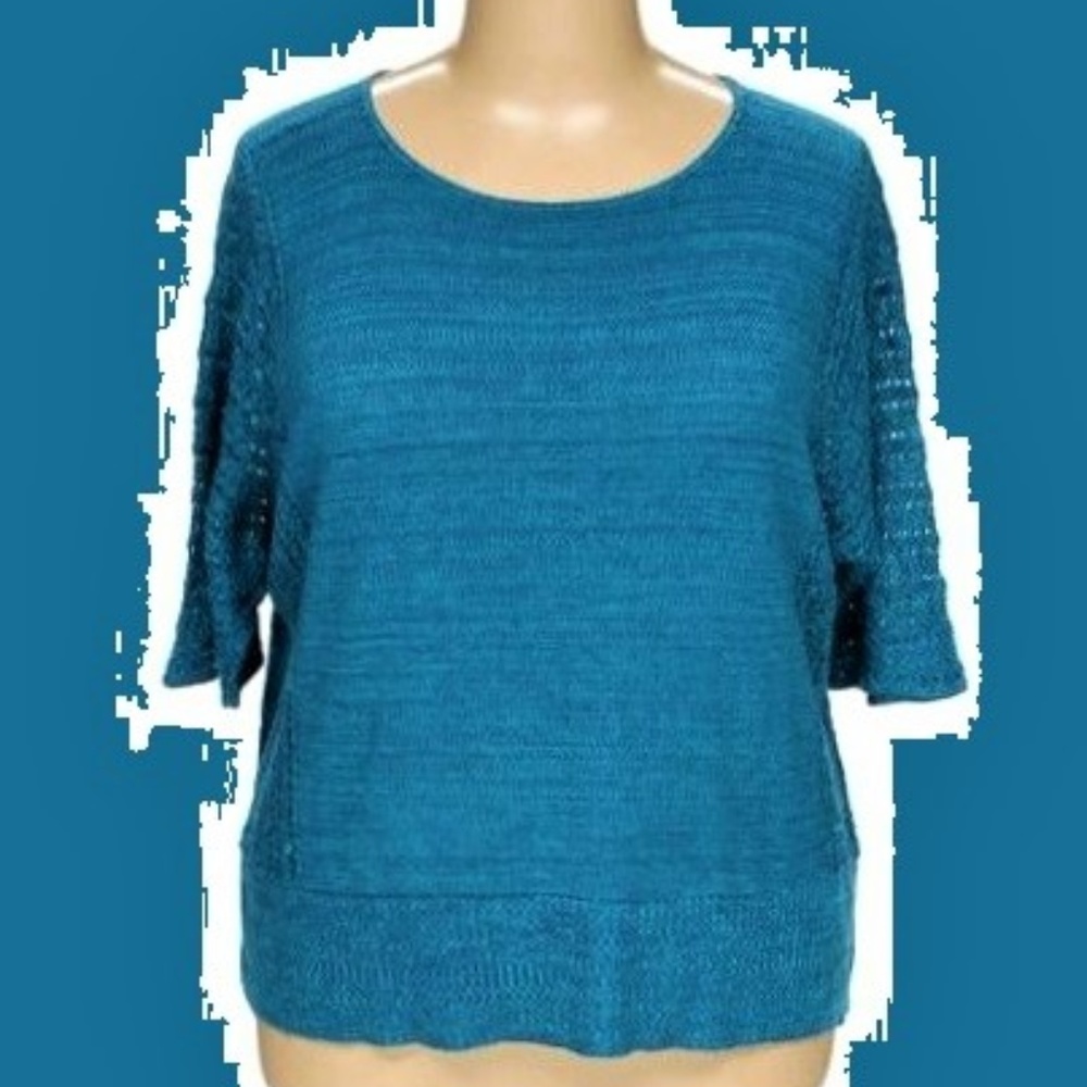 Jewel Blue & Turquoise Lightweight Knit Pullover